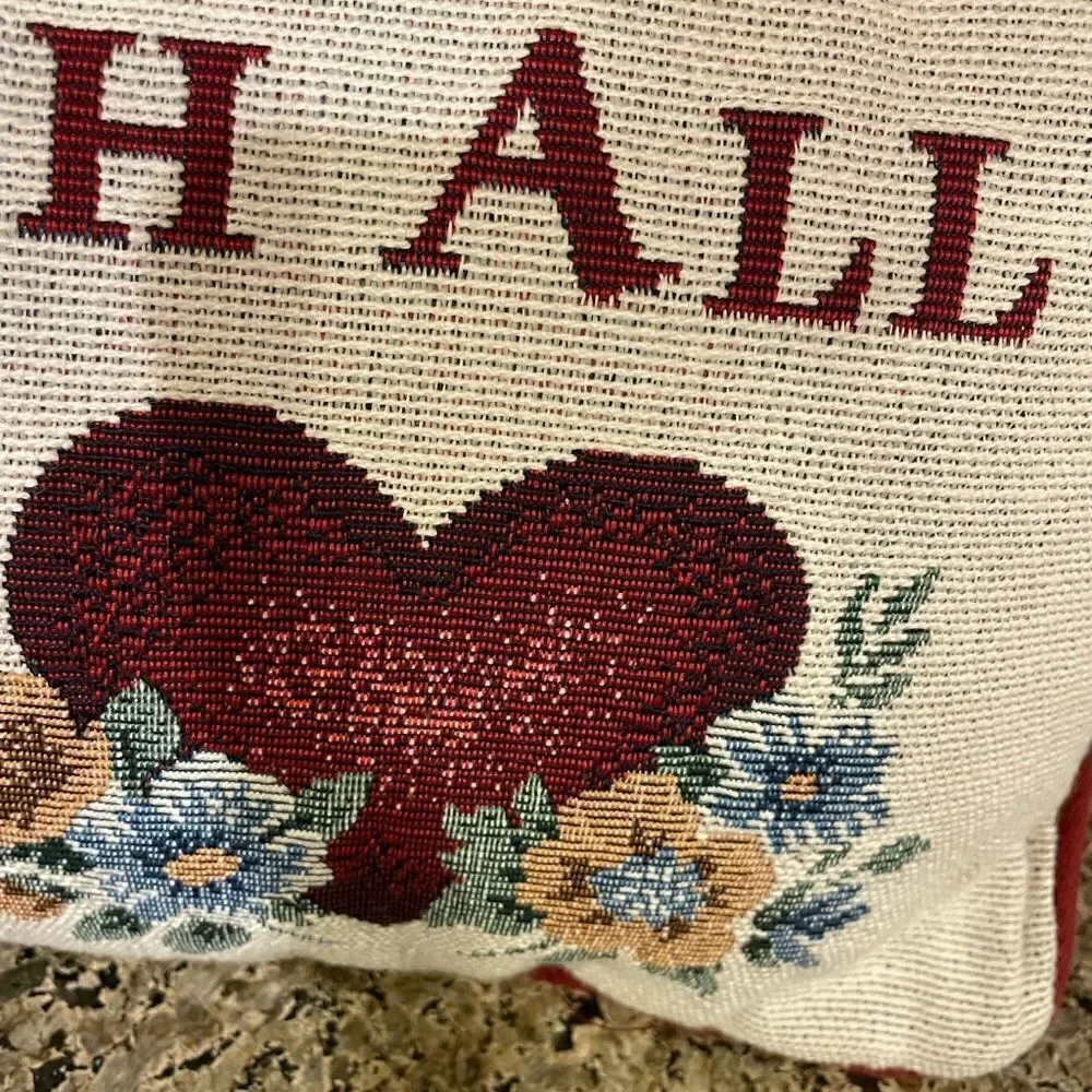 2 Vintage Tapestry Pillows I Love You and Grandma Themed 12x9